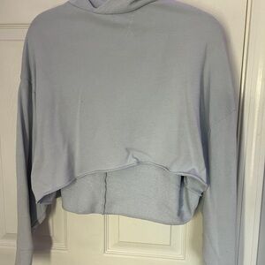 Fabletics Pullover Light Blue Cropped Hoodie